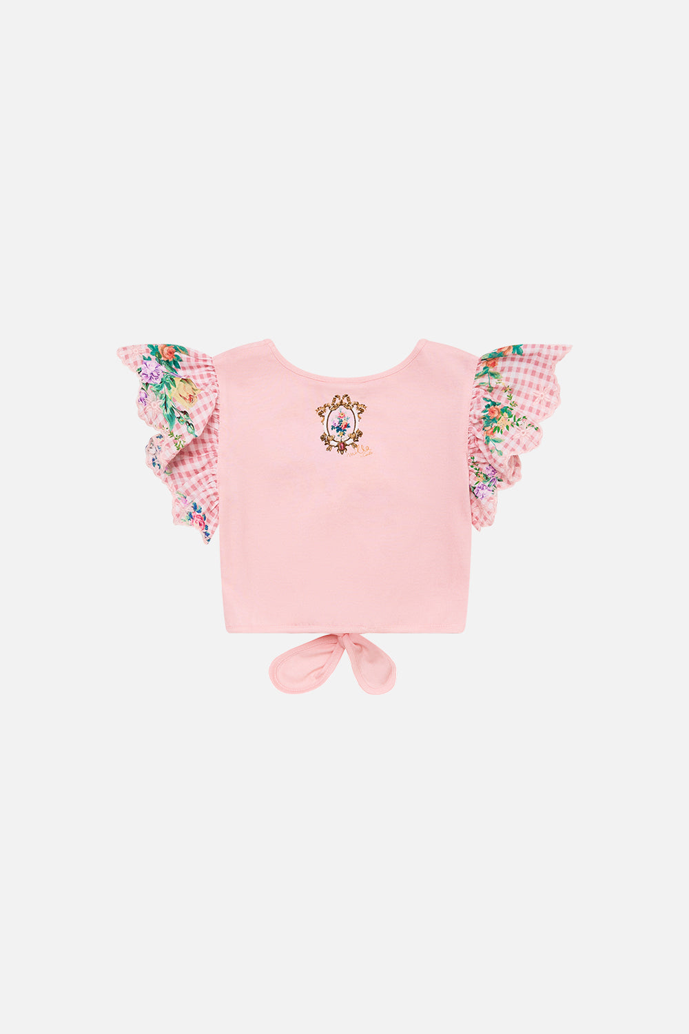 The CAMILLA KIDS CROPPED EMBROIDERED TEE WITH TIE 12-14 LISBON LULLABY