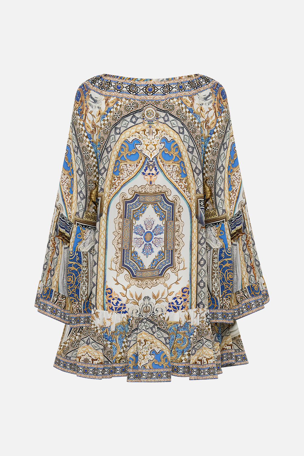 CAMILLA A-Line Frill Dress in Make Me Your Mosaic Print.