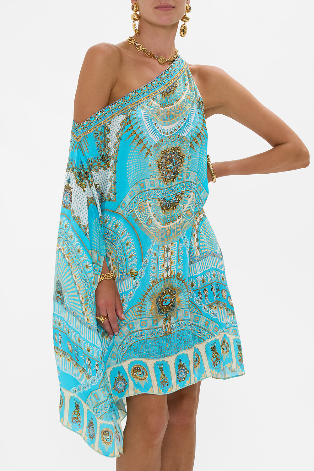 ONE SHOULDER SHORT KAFTAN TEMPLE OF LIGHT