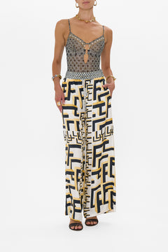 CAMILLA Straight Leg Pant in Temples Of Dendara print