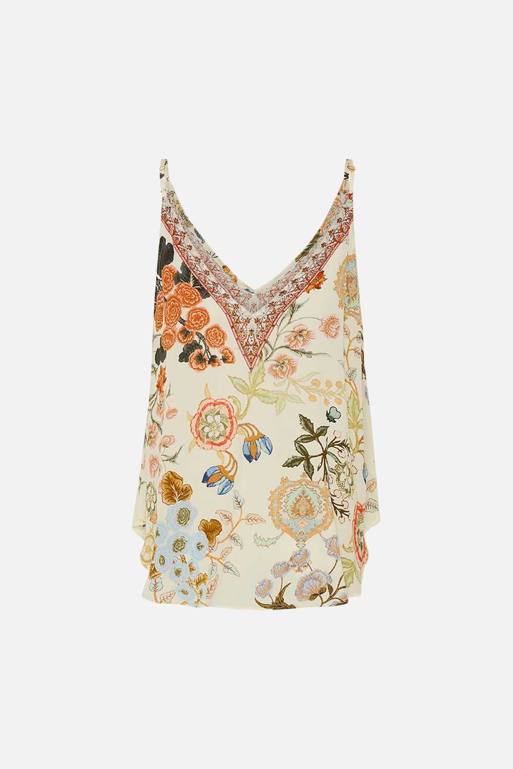 CAMILLA V Neck Cami in Honour of Heirlooms print