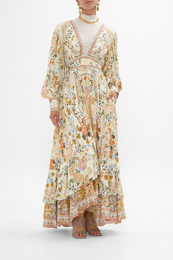 LONG BUTTON FRONT DRESS IN HONOUR OF HEIRLOOMS
