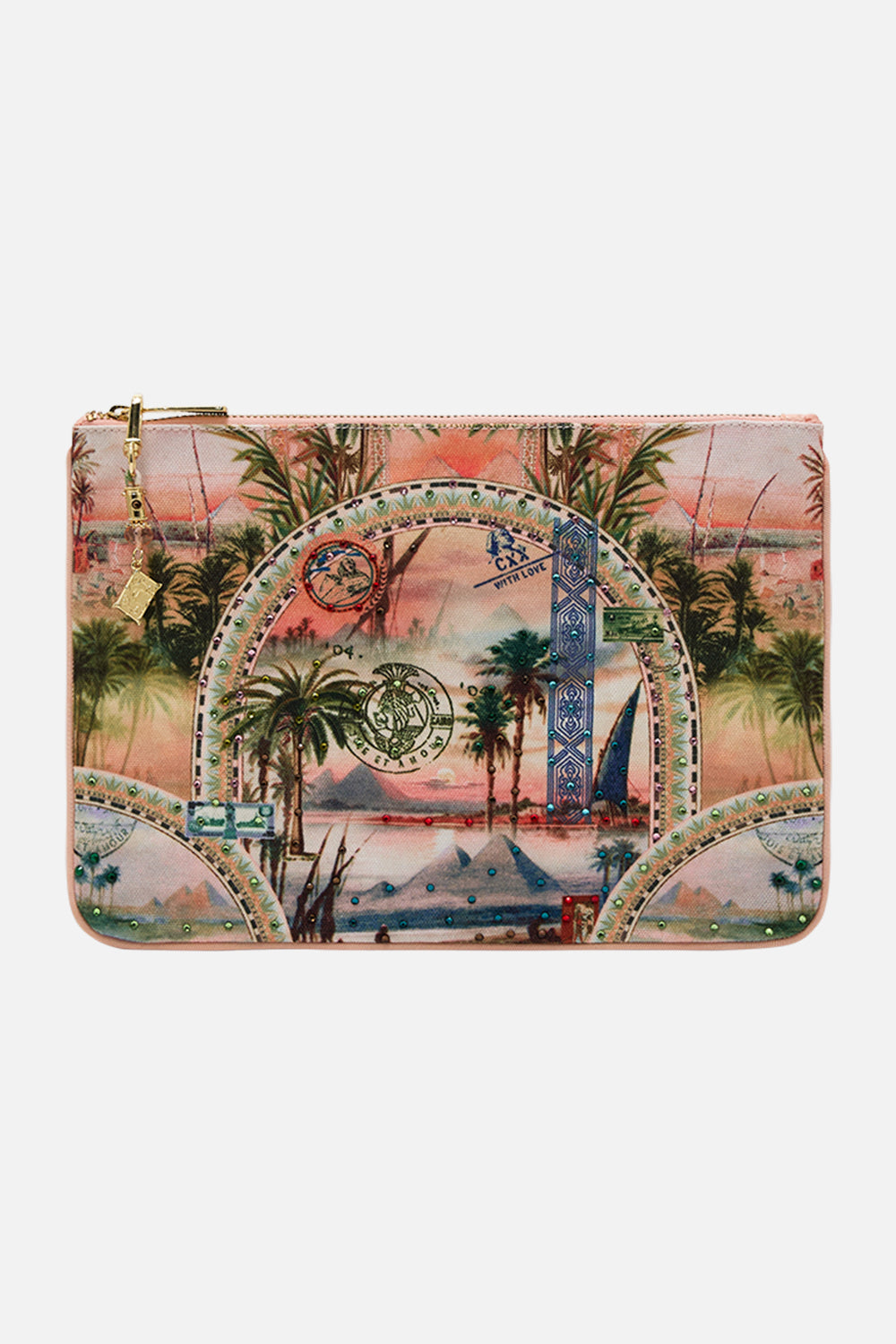 CAMILLA small canvas cluth in Call me in Cairo print.