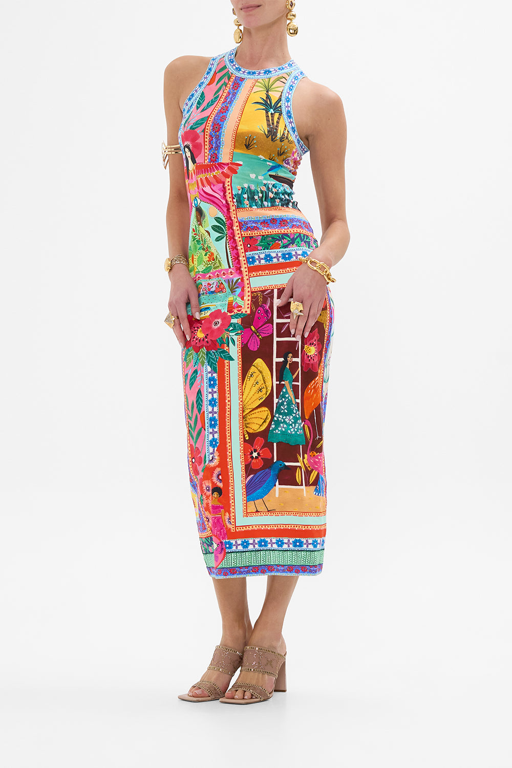CAMILLA Jersey Tank Dress in Roeqiyas Realm print. 