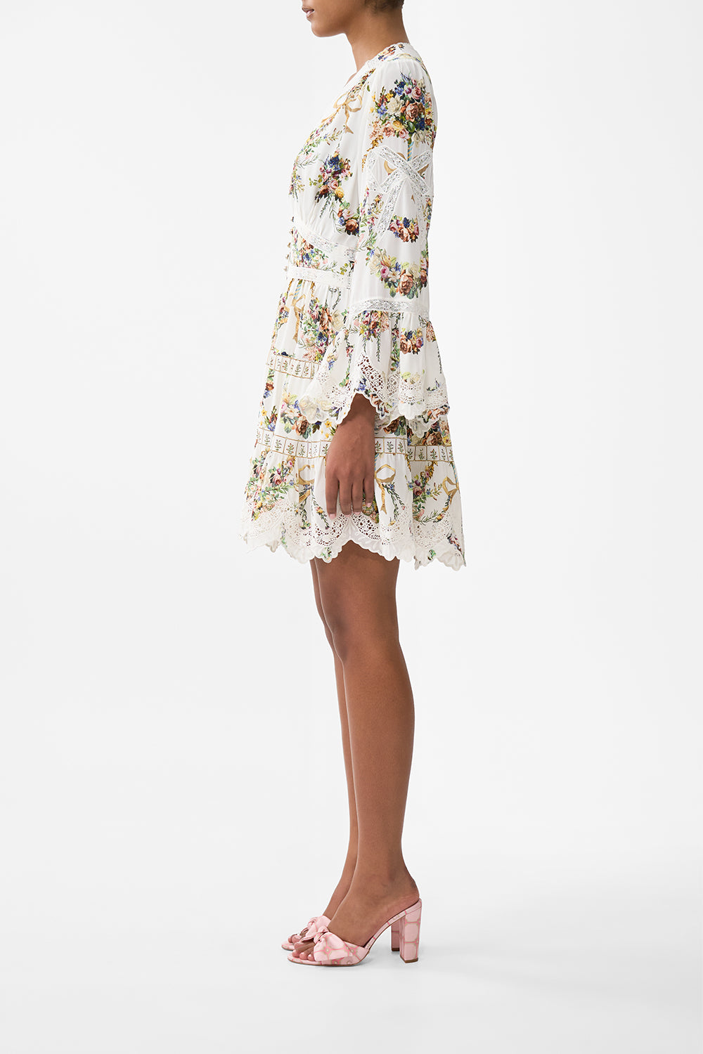 The CAMILLA Tiered Dress With Ruffle Frill Sleeves in our Dressing Room Drama print.