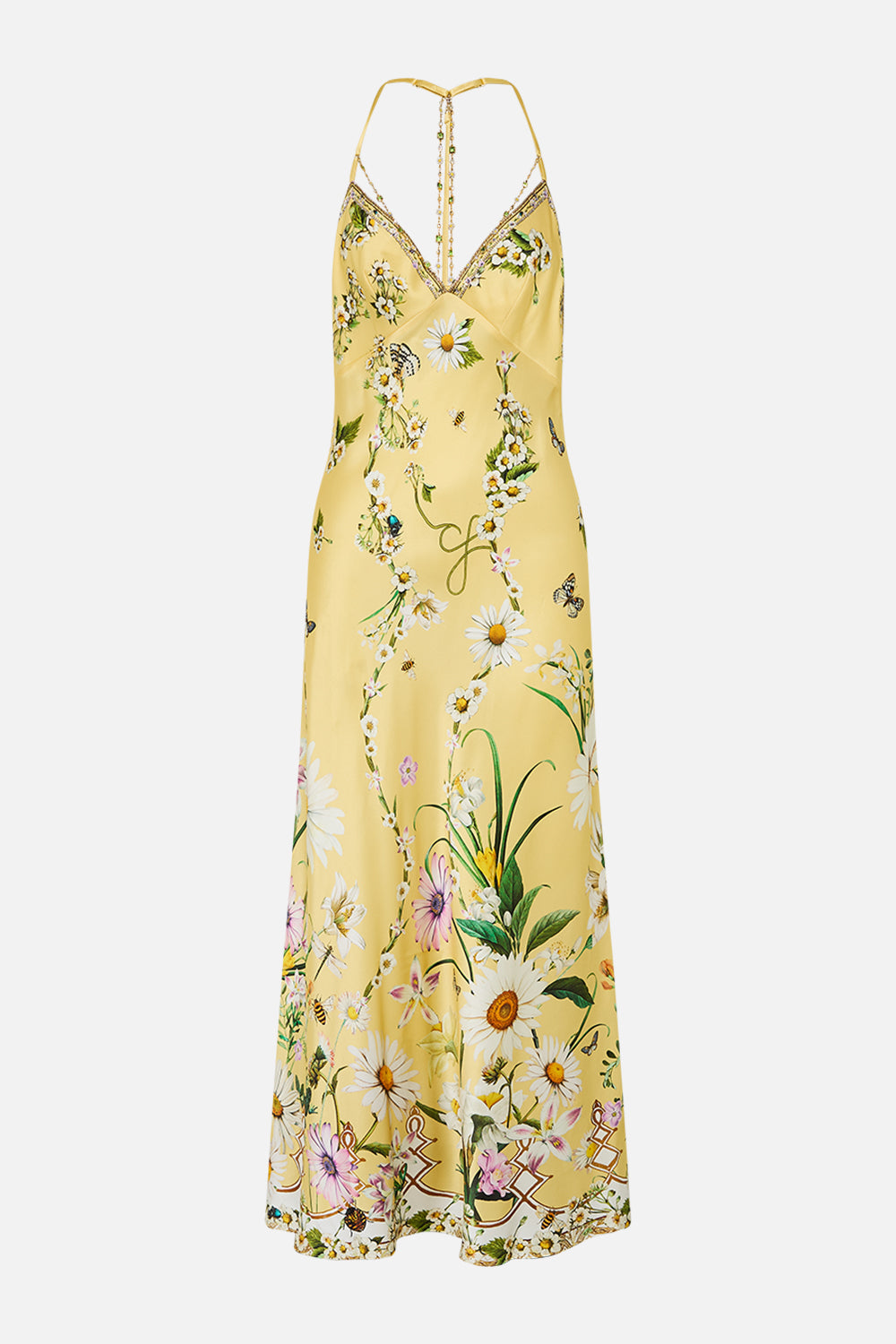 The CAMILLA Chain Detail Slip Dress in our Daisy Chains print.