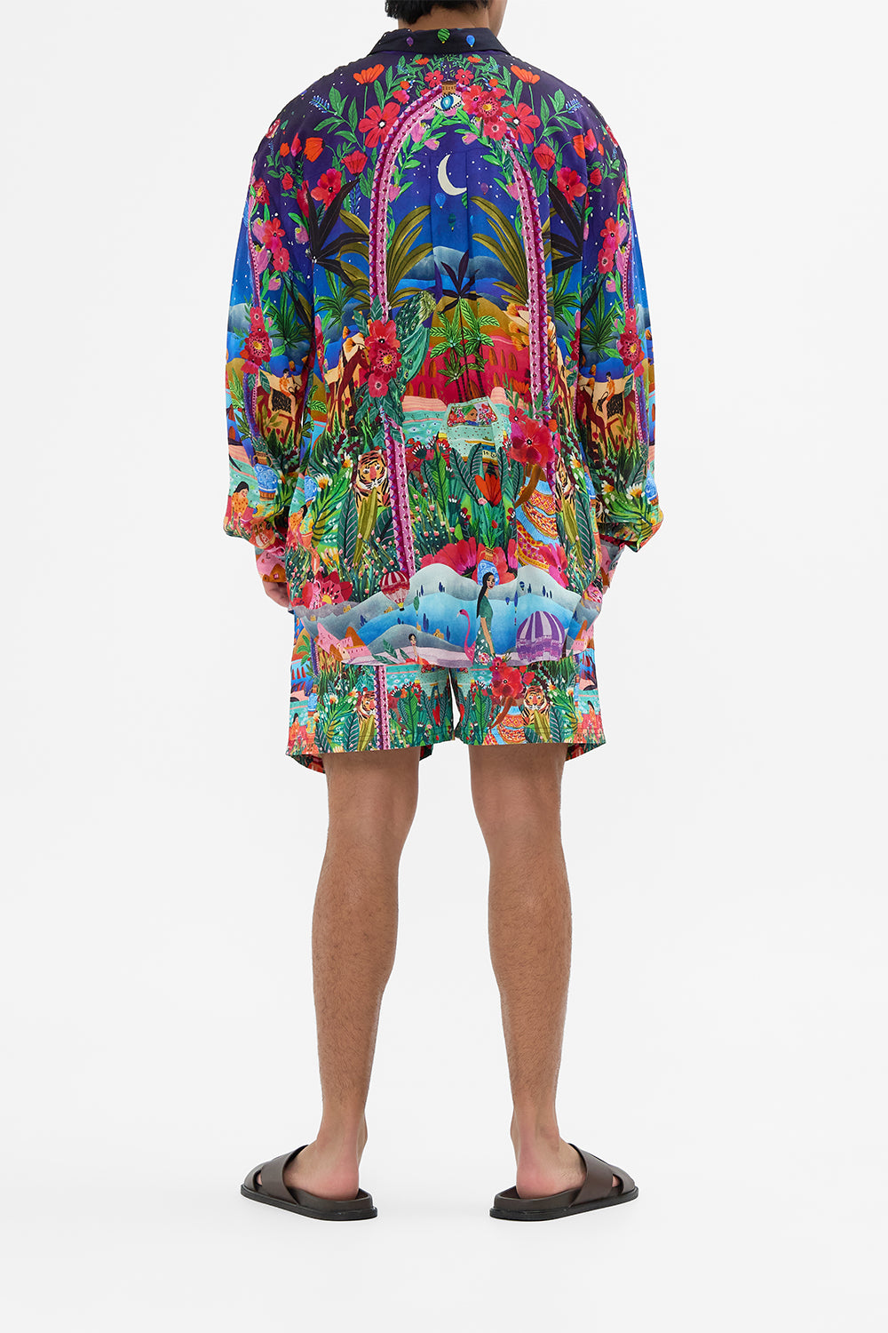 CAMILLA Oversized Shirt in Midnight Muses print. 