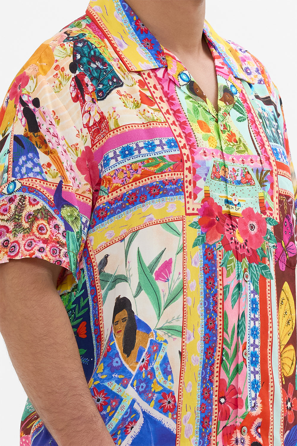 Hotel Franks By CAMILLA Short Sleeve Camp Collared Shirt in Roeqiyas Realm print. 