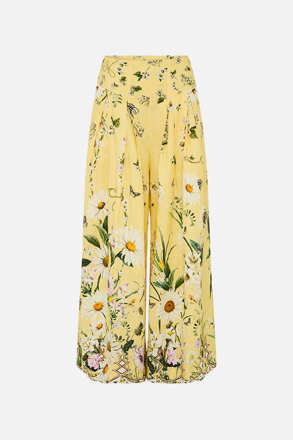 The CAMILLA Corset Waist Wide Leg Pant in our Daisy Chains print.