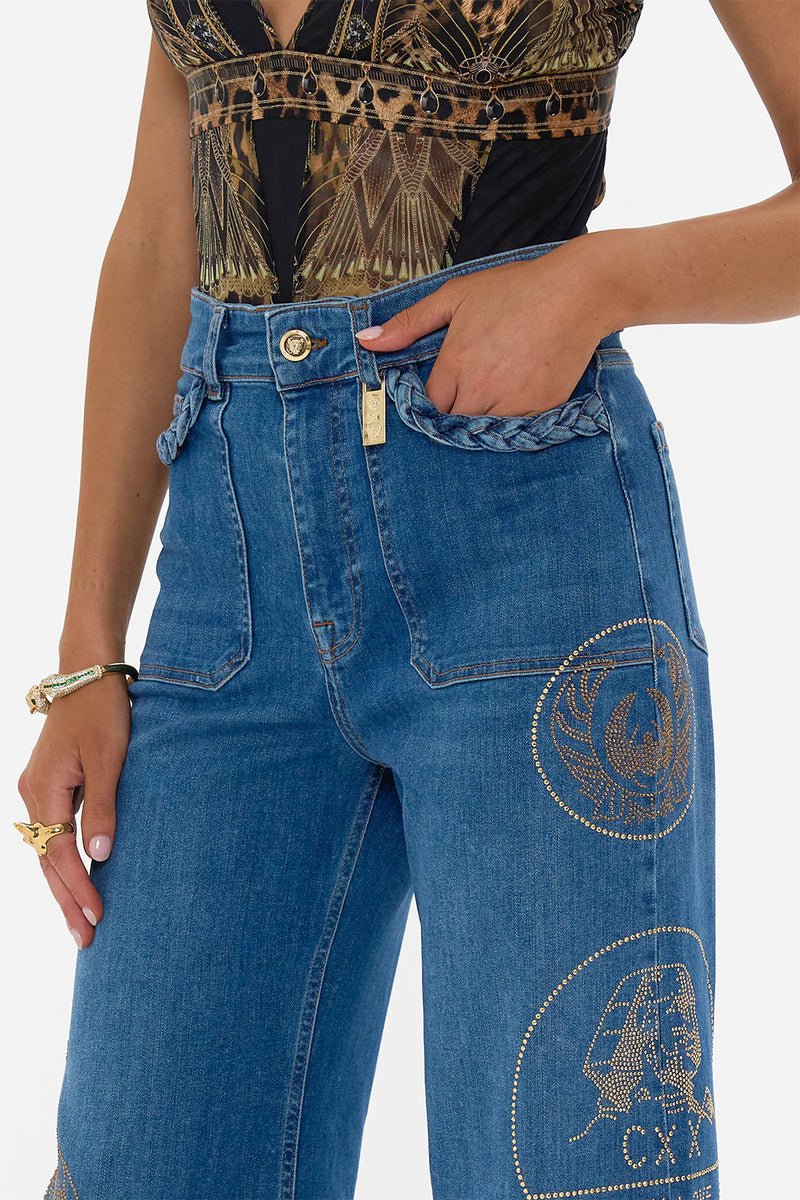 The Denim Denim Jenna Soul Seeker High Rise Flare Jean With Braided ...