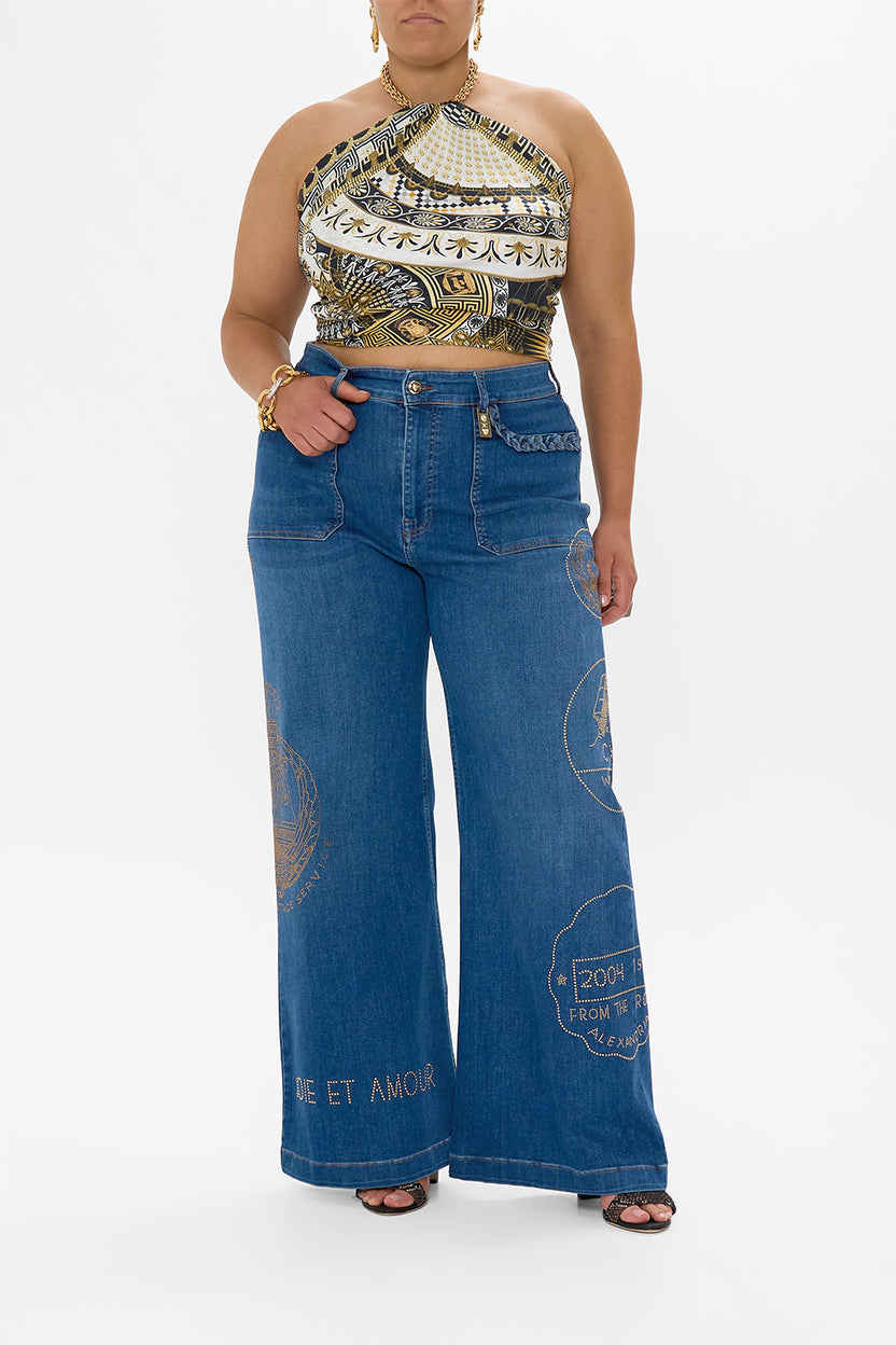 The Denim Denim Jenna Soul Seeker High Rise Flare Jean With Braided ...