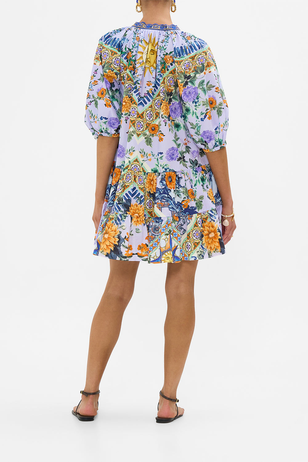 The CAMILLA Puff Sleeve Shirt Dress in our Luscious In Lisbon print.
