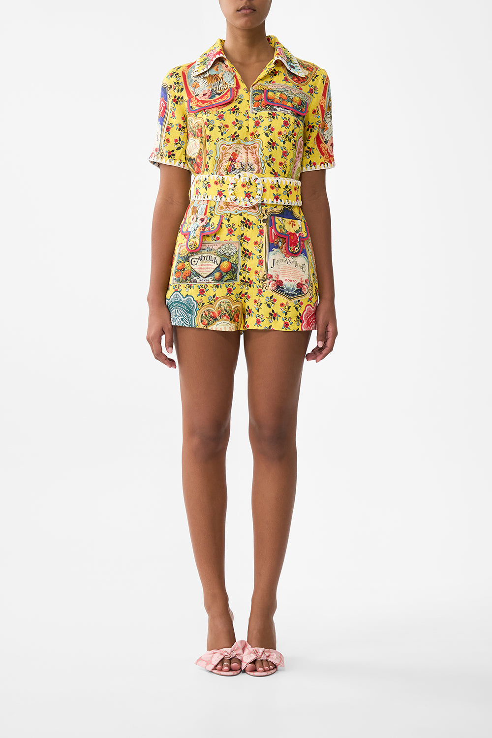 The CAMILLA Pocket Playsuit in our Soap Opera print.