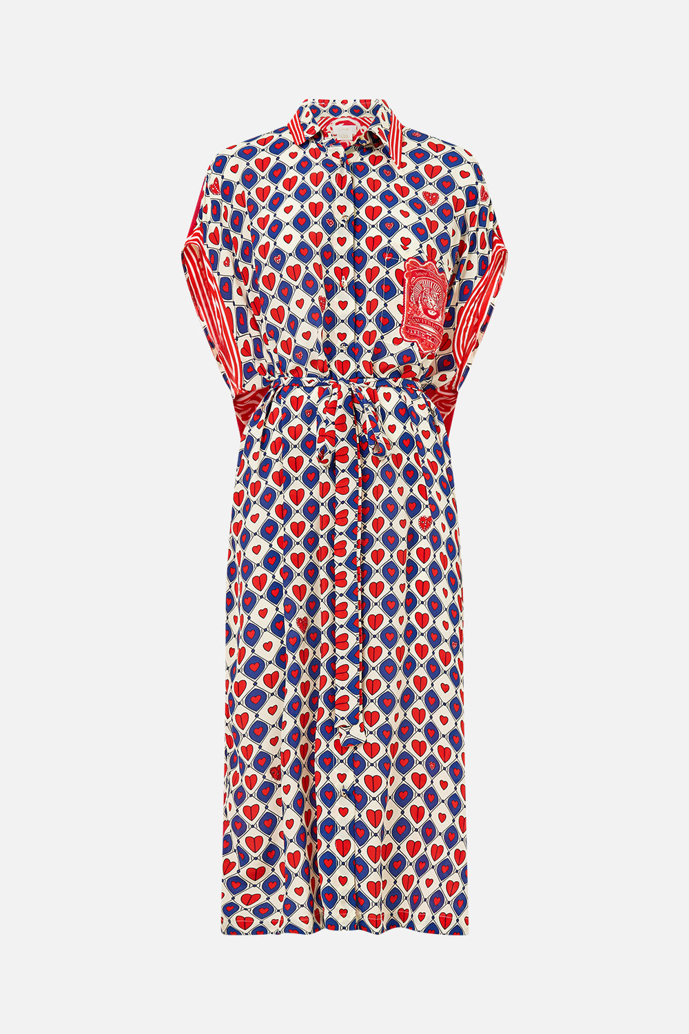 The CAMILLA Sleeveless Shirtdress in our Rinse & Roar print.