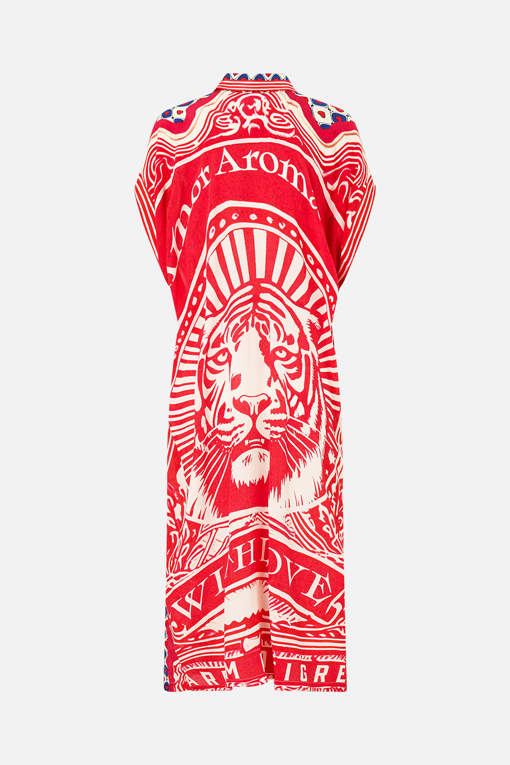 The CAMILLA Sleeveless Shirtdress in our Rinse & Roar print.