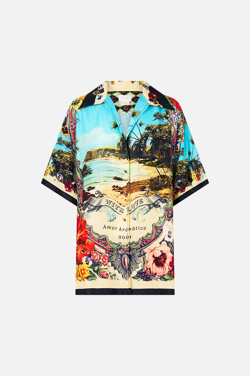 The CAMILLA Oversized Shirt With Pocket in our Bathing Bombshell print.