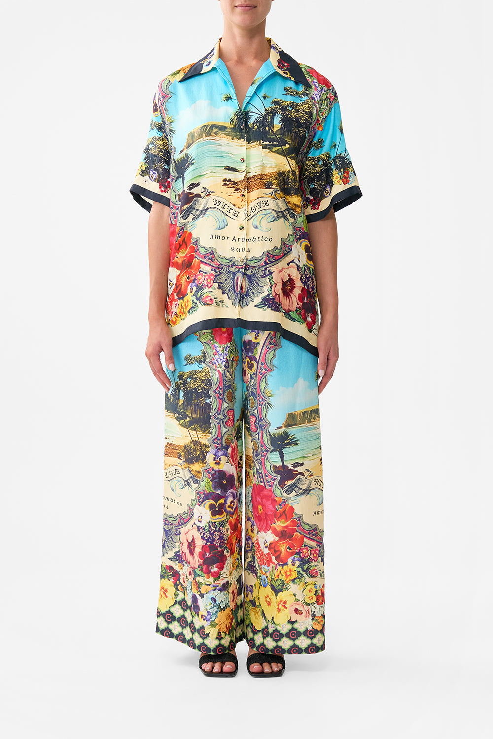 The CAMILLA Oversized Shirt With Pocket in our Bathing Bombshell print.