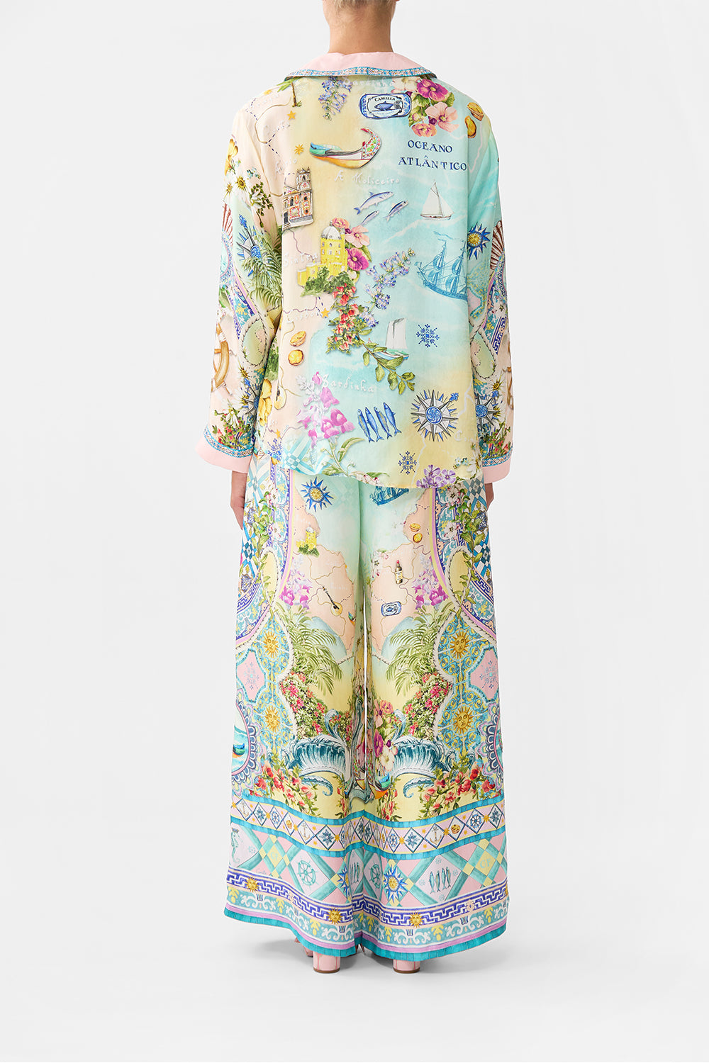 The CAMILLA Boxy Pyjama Shirt in our Just Coasting print.