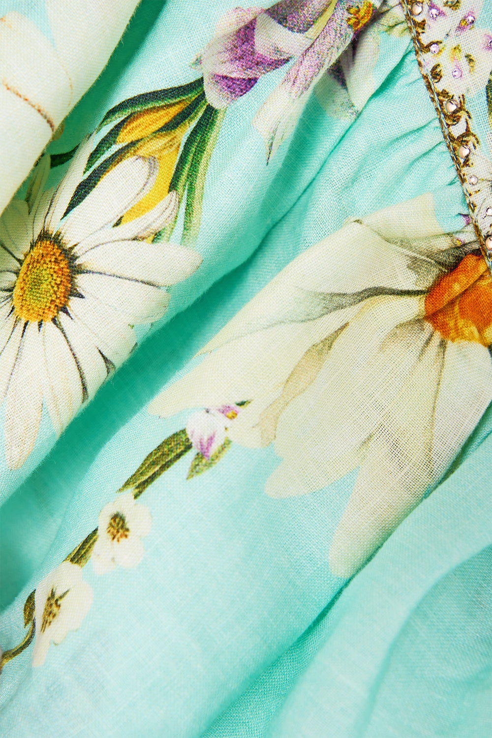 The CAMILLA Ruffle Wrap Top in our Floral Freefall print.