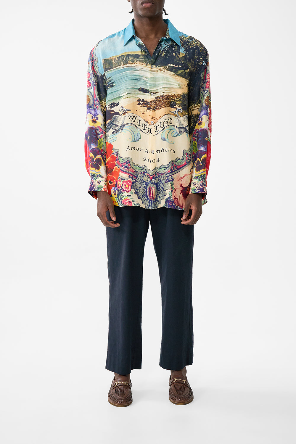 The CAMILLA Long Sleeve Oversized Shirt in our Bathing Bombshell print.