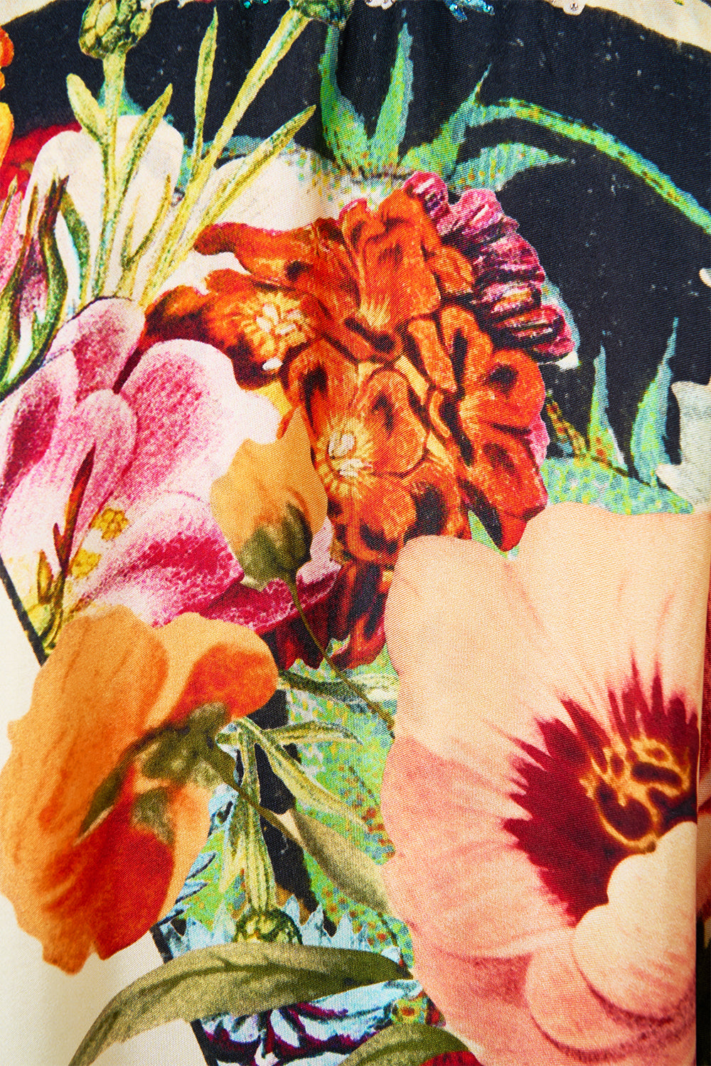 The CAMILLA Strapless Maxi With Ruffle Hem in our Aromatic Amor print.