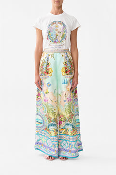 The CAMILLA Wide Leg Trouser With Front Pockets in our Just Coasting print.