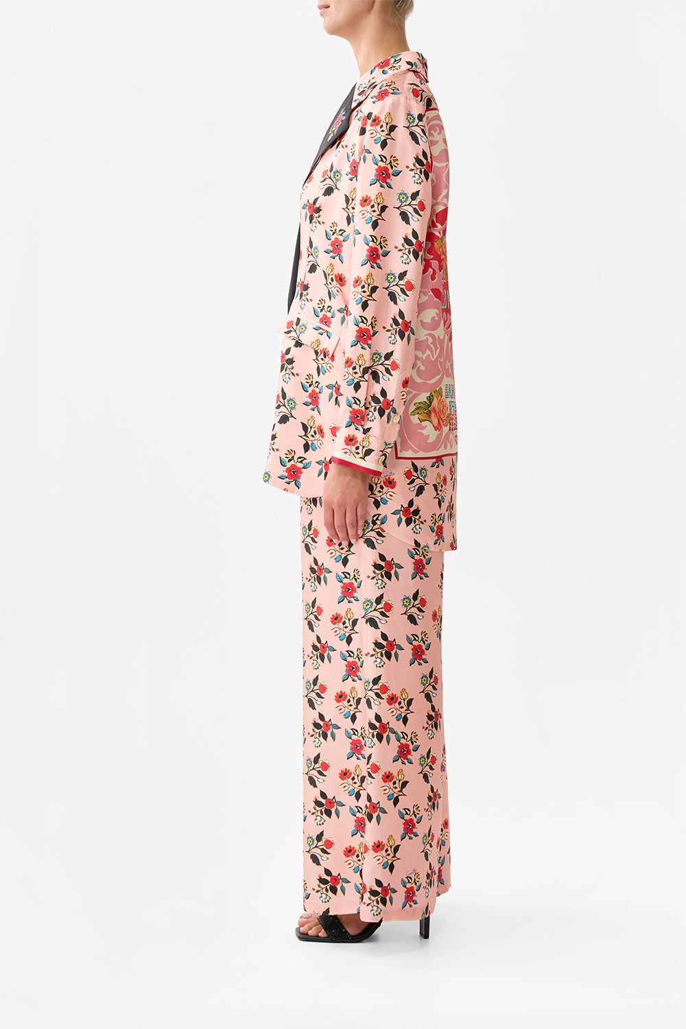 The CAMILLA Double Breasted Soft Jacket in our Pink Porto print.