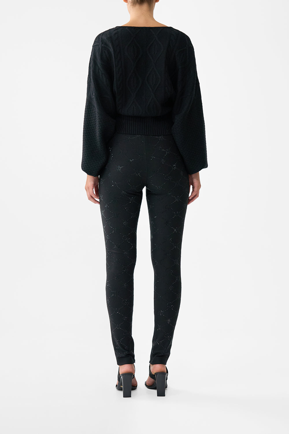 The CAMILLA Surplice Neck Knit Jumper in our Solid Black print.