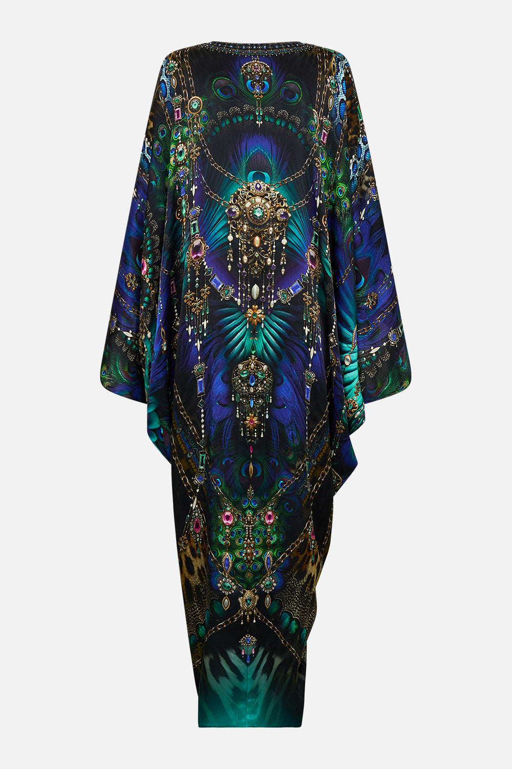 The CAMILLA Button Front T-Shape Kaftan in our Dominican Decadence print.