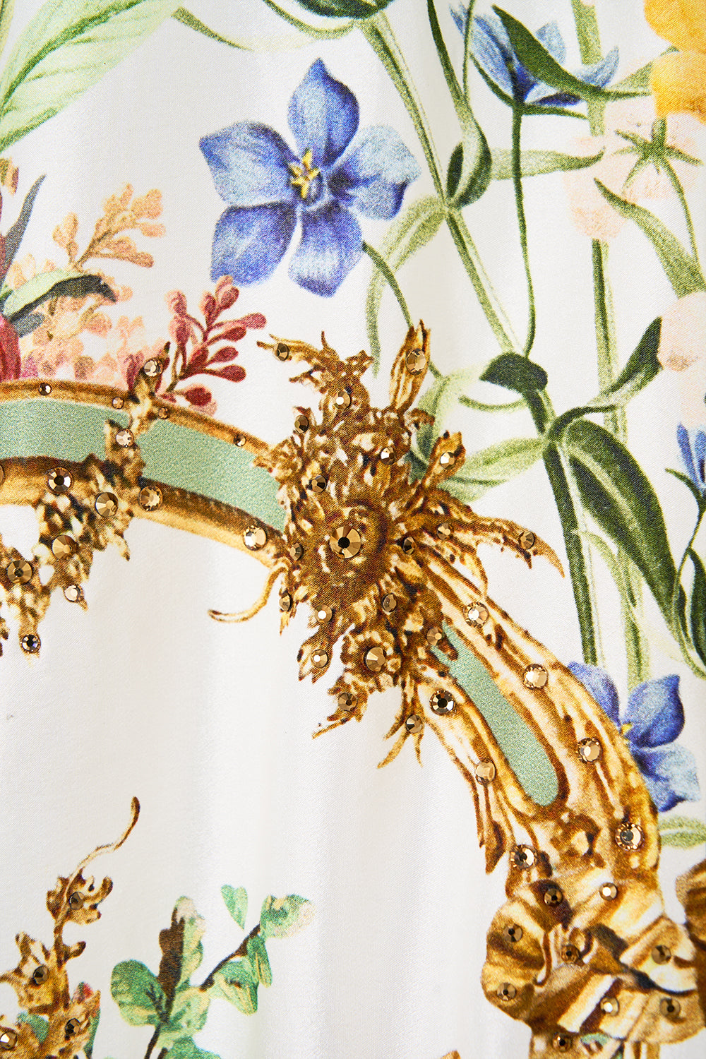 The CAMILLA Silk Body Knit Jumper in our Dressing Room Drama print.