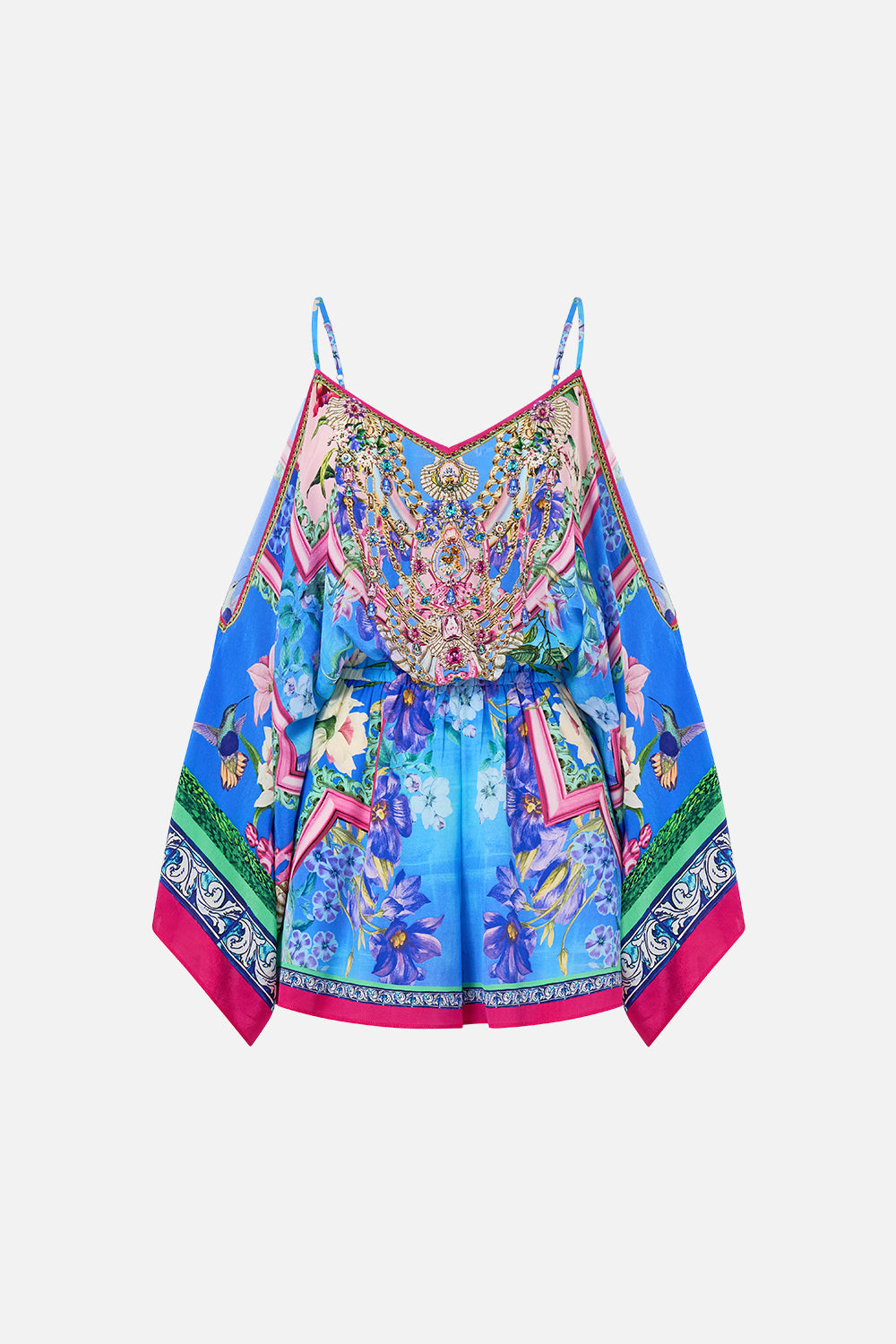 The CAMILLA Drop Shoulder Playsuit in our Spirit Of Santa Maria print.