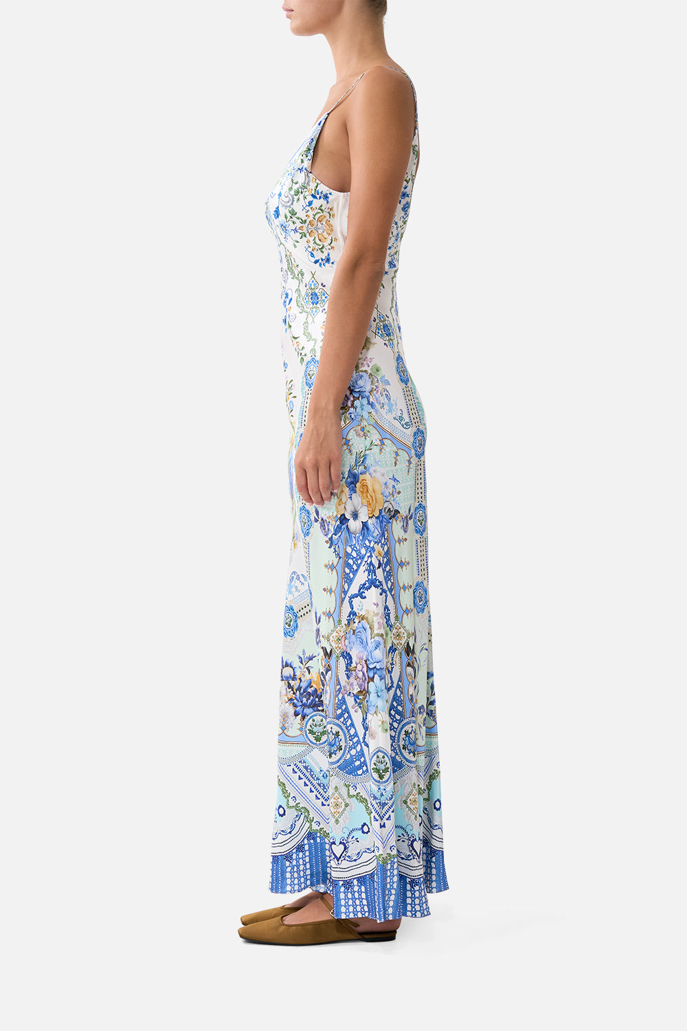 The CAMILLA V NECK FULL LENGTH BIAS SLIP DRESS MY HOMESPUN HEART