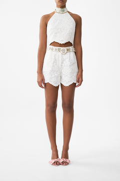 The CAMILLA Tuck Front Short in our Dressing Room Drama print.