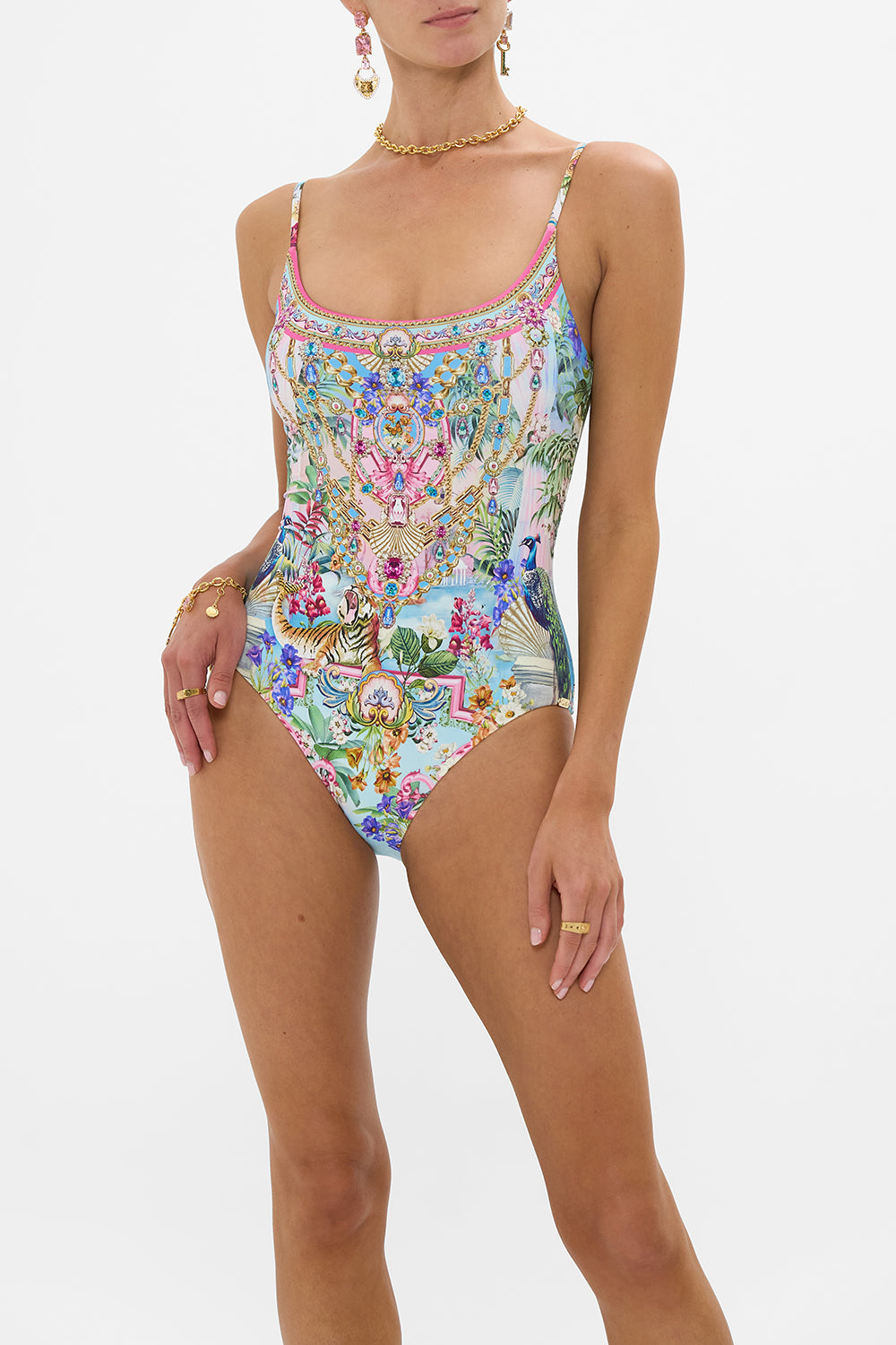 【新品】acka resort camisole one-piece The Spirit Of Santa Maria Scoop Neck One Piece With Scoop