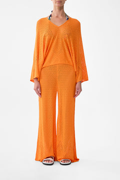 The CAMILLA Relaxed V Neck Knit Top in our Basked In Baroque print.