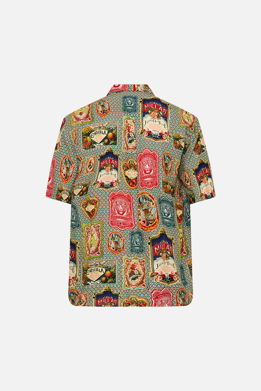 The CAMILLA Short Sleeve Oversized Shirt in our Soap Opera print.