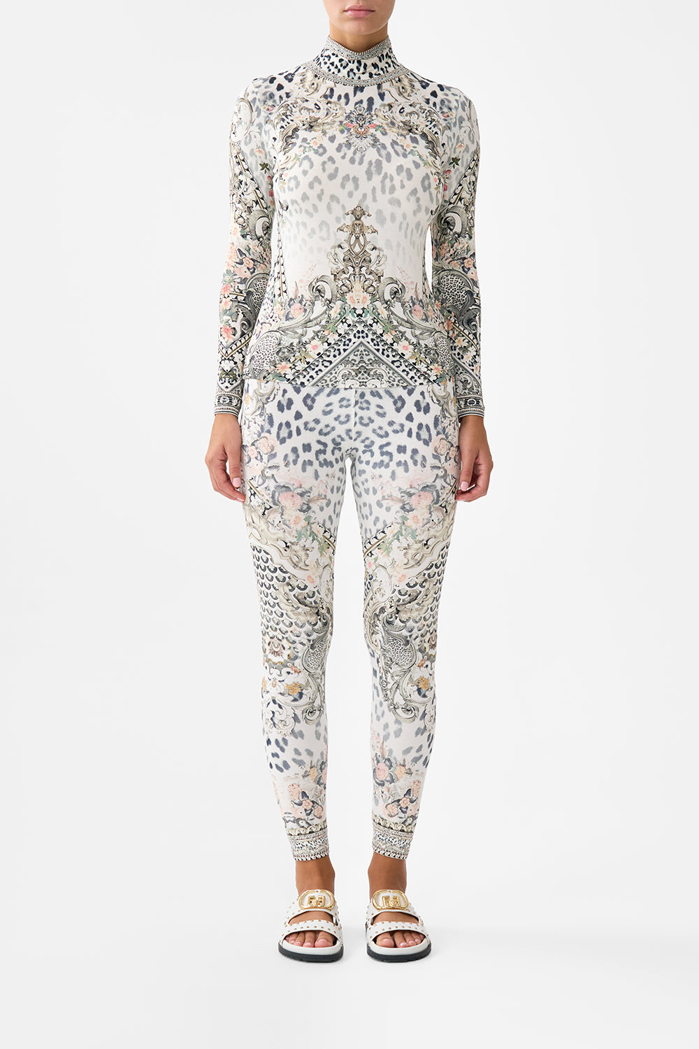 The CAMILLA Jersey Turtleneck in our Marble Heaven print.