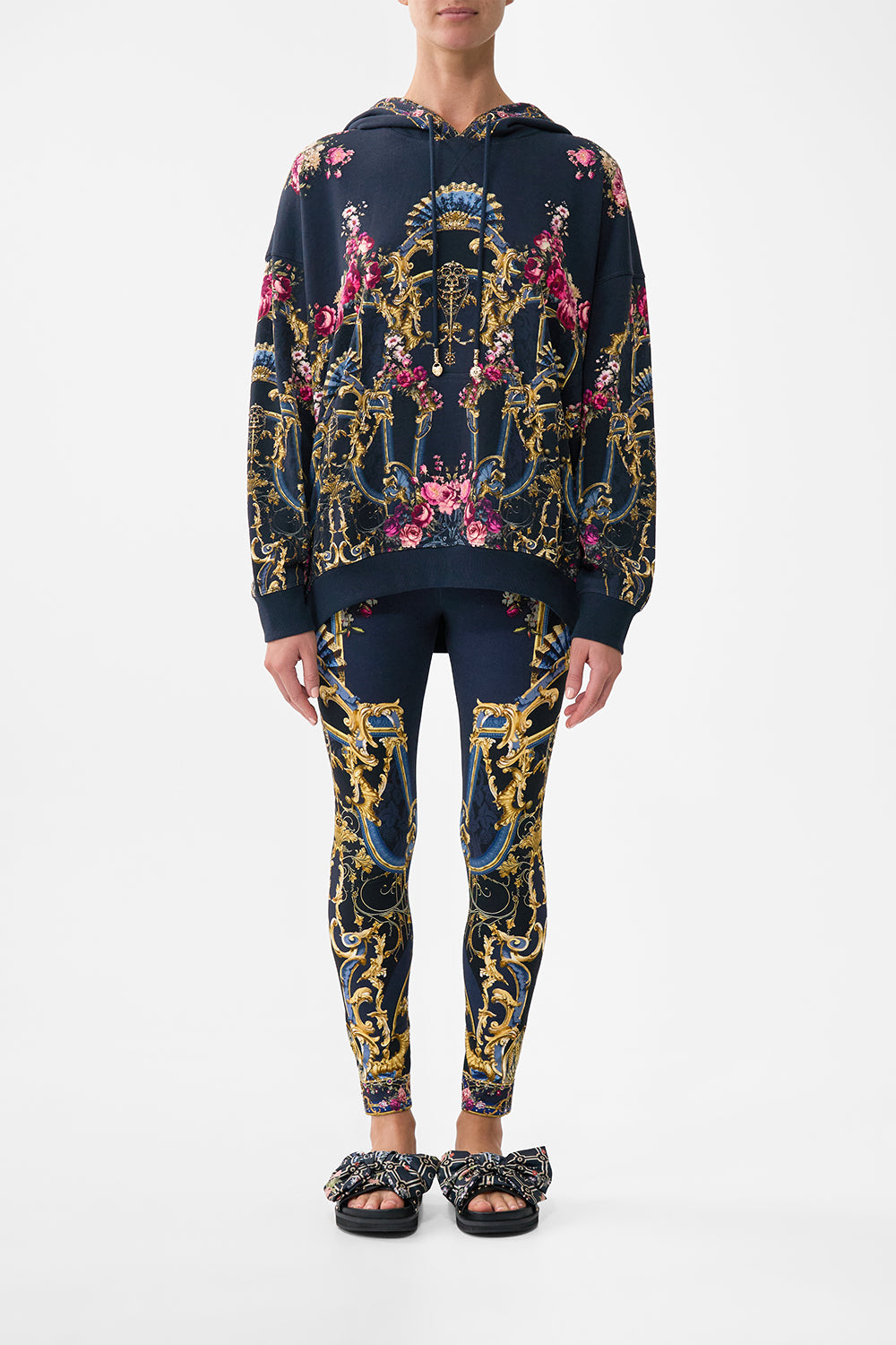 The CAMILLA Oversize Boyfriend Hoodie in our Ornate On A Plate print.