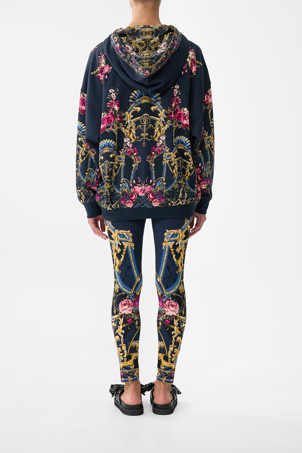 The CAMILLA Oversize Boyfriend Hoodie in our Ornate On A Plate print.