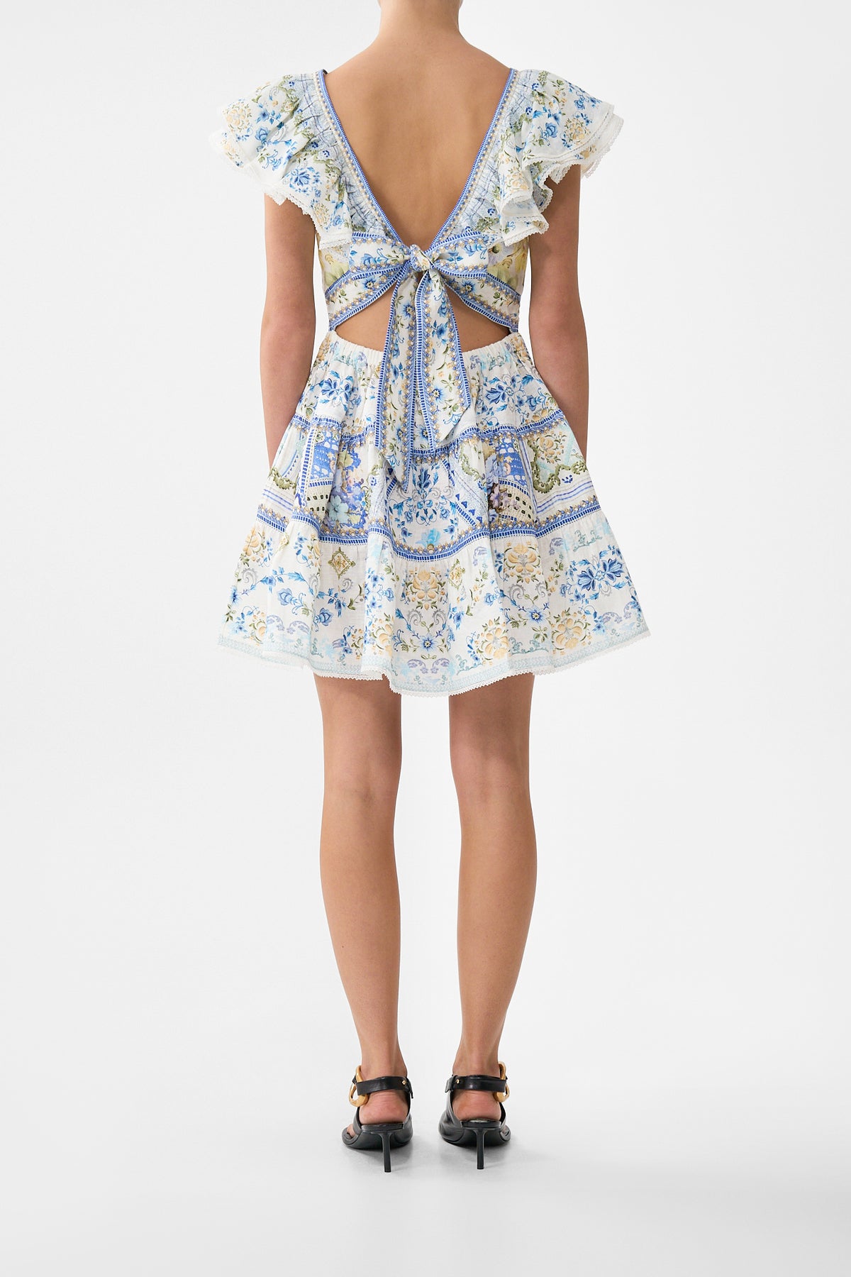 The CAMILLA TIERED SHORT DRESS WITH NECK FRILL MY HOMESPUN HEART
