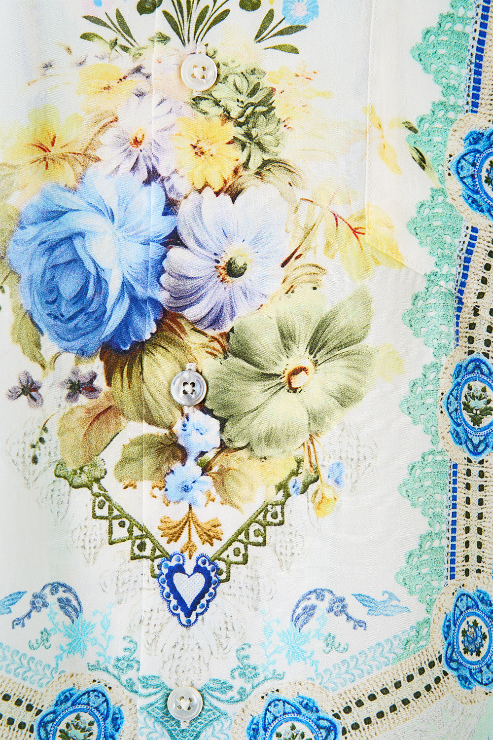 SHORT SLEEVE CAMP COLLARED SHIRT MY HOMESPUN HEART