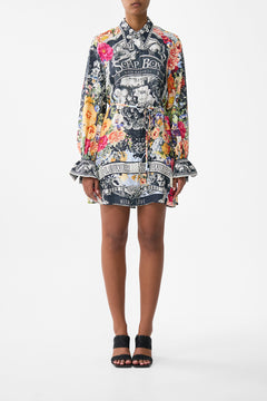 The CAMILLA Shift Shirt Dress in our Flower Showers print.