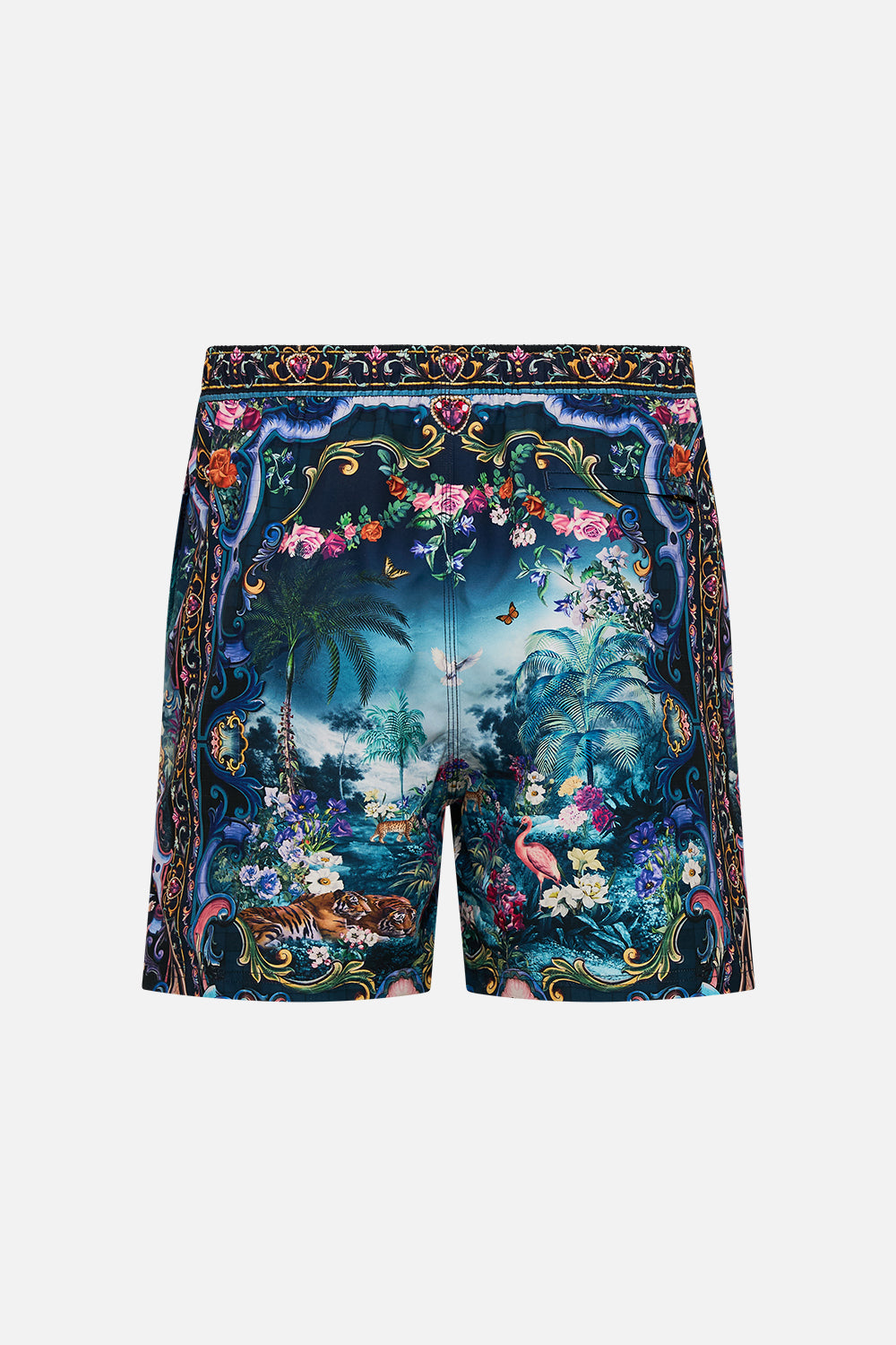 The CAMILLA Mid Length Boardshort With Elastic Waist in our Basked In Baroque print.