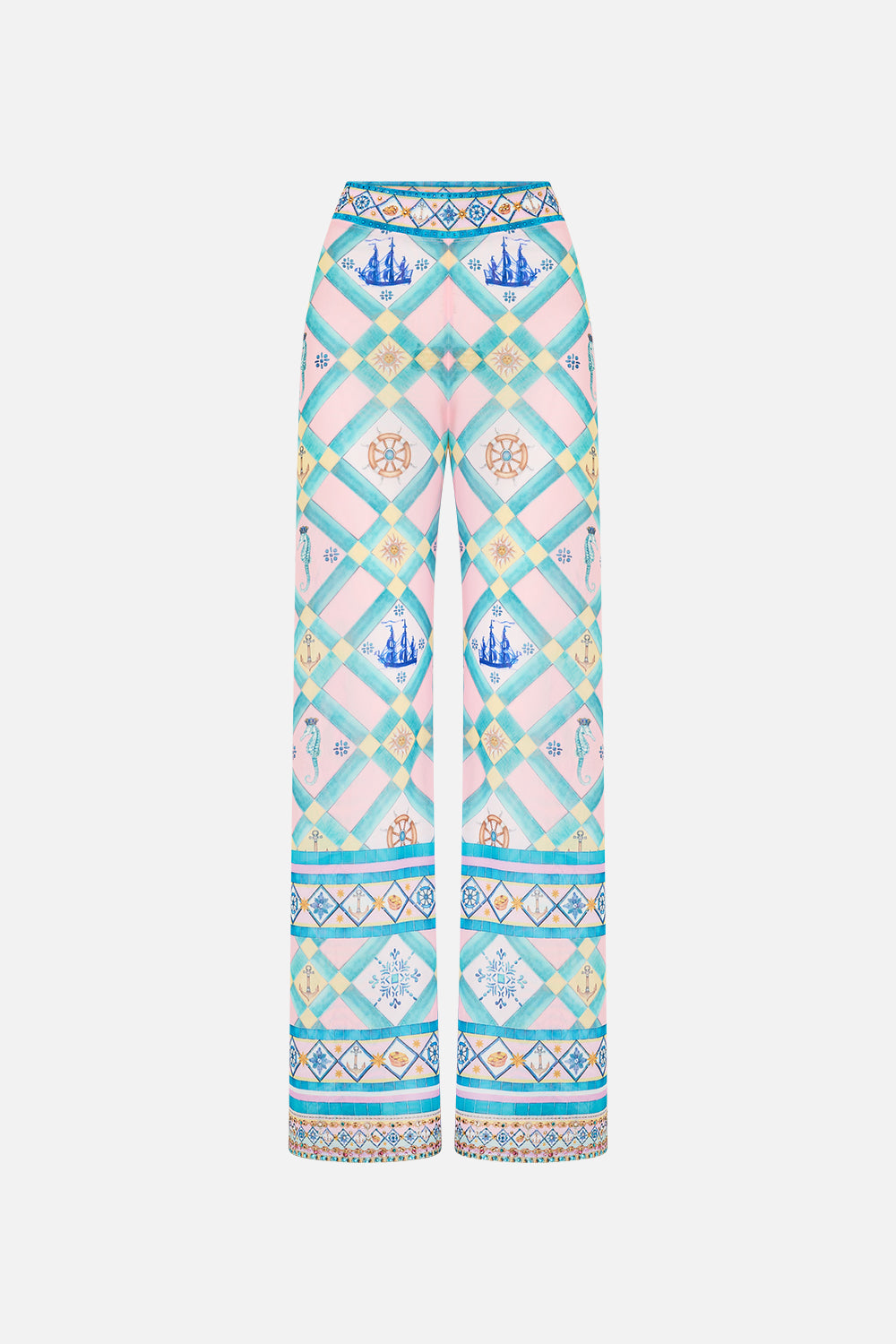 The CAMILLA Mesh Straight Leg Pant in our Just Coasting print.