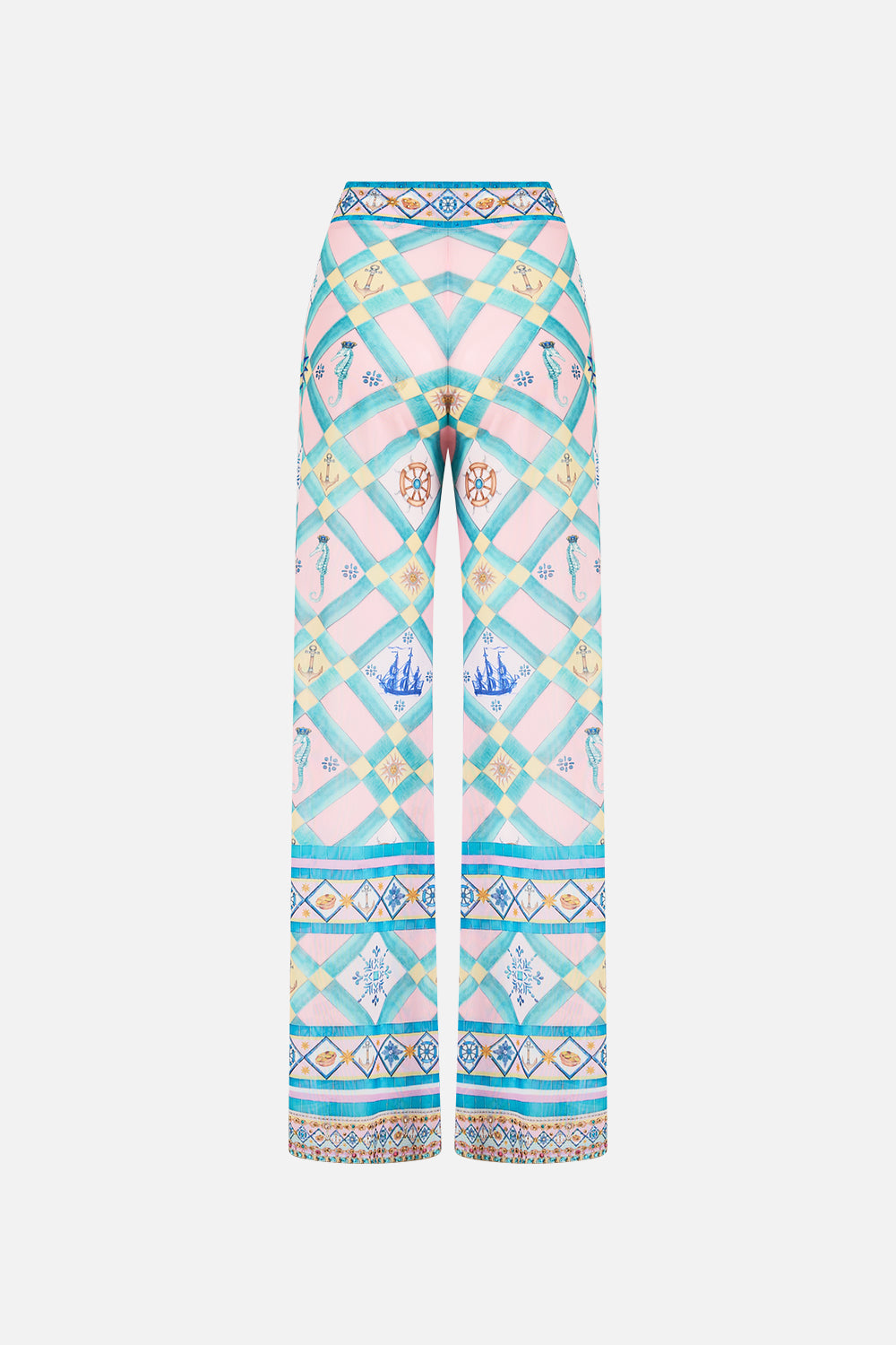 The CAMILLA Mesh Straight Leg Pant in our Just Coasting print.