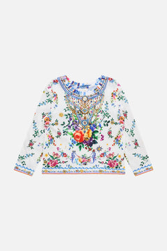 The CAMILLA Kids Relaxed Long Sleeve Tee 4-10 in our Tiles Darls print.