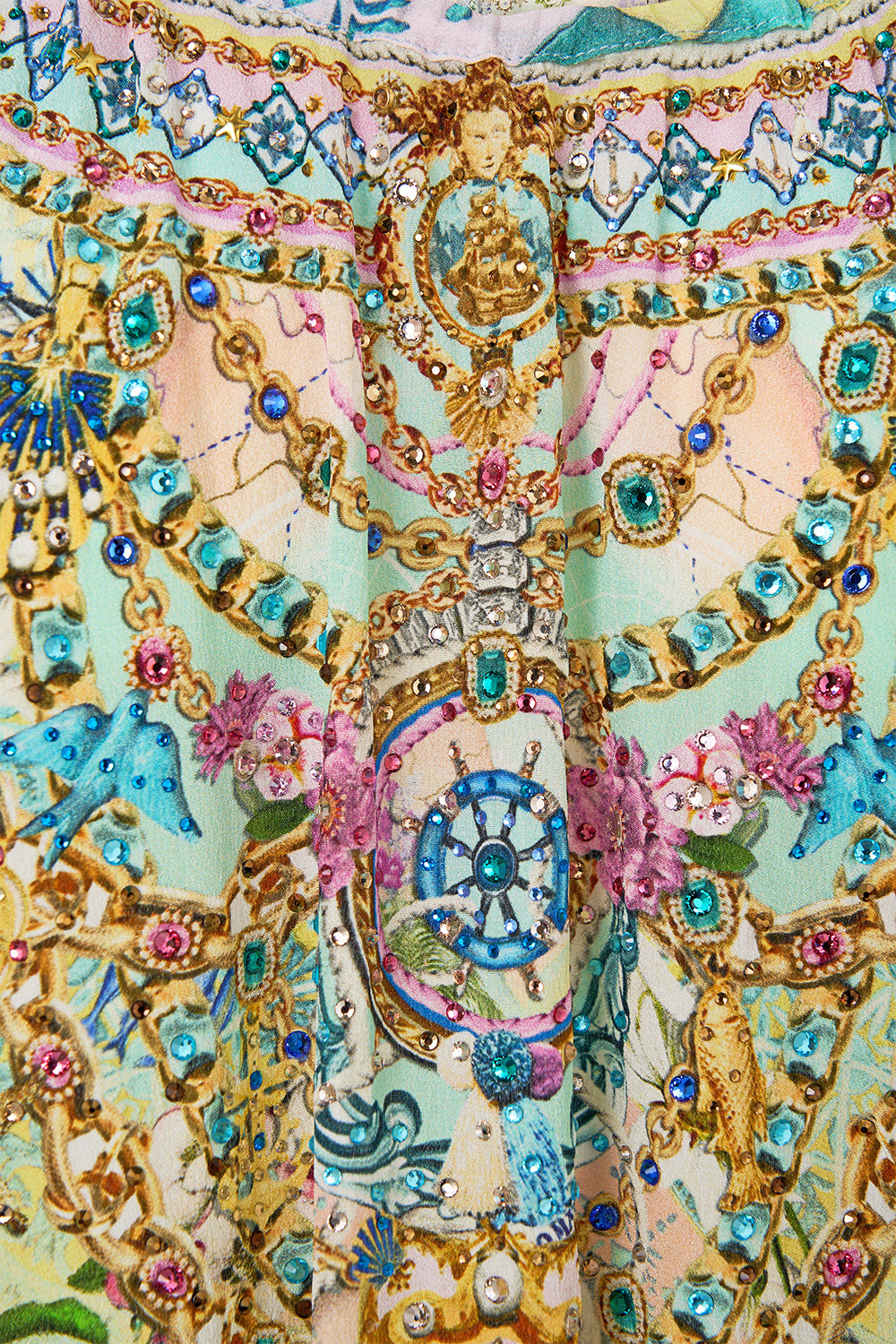 The CAMILLA A Line Frill Dress in our Just Coasting print.