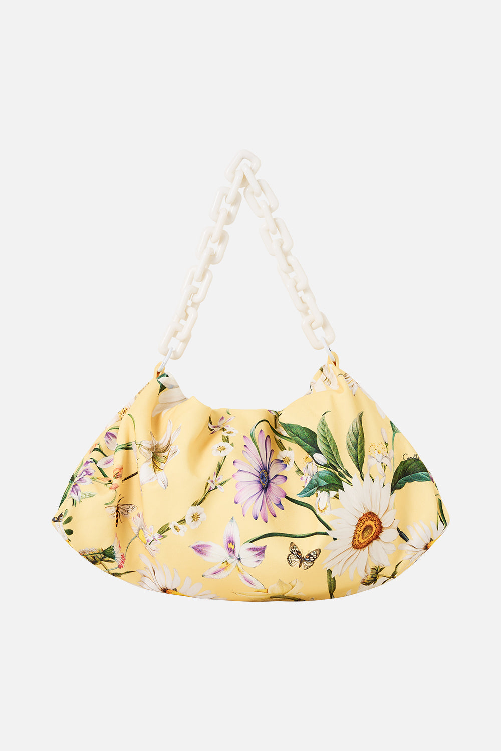 The CAMILLA Oversized Clutch With Chain in our Daisy Chains print.