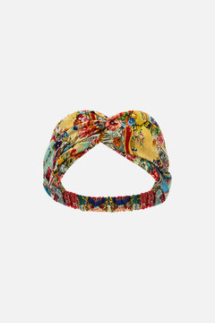The CAMILLA Woven Twist Headband in our Aromatic Tiger Flower print.