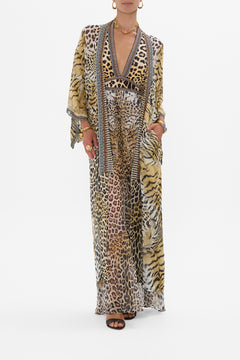 CAMILLA Kimono Layer With Collar in Jaguar print